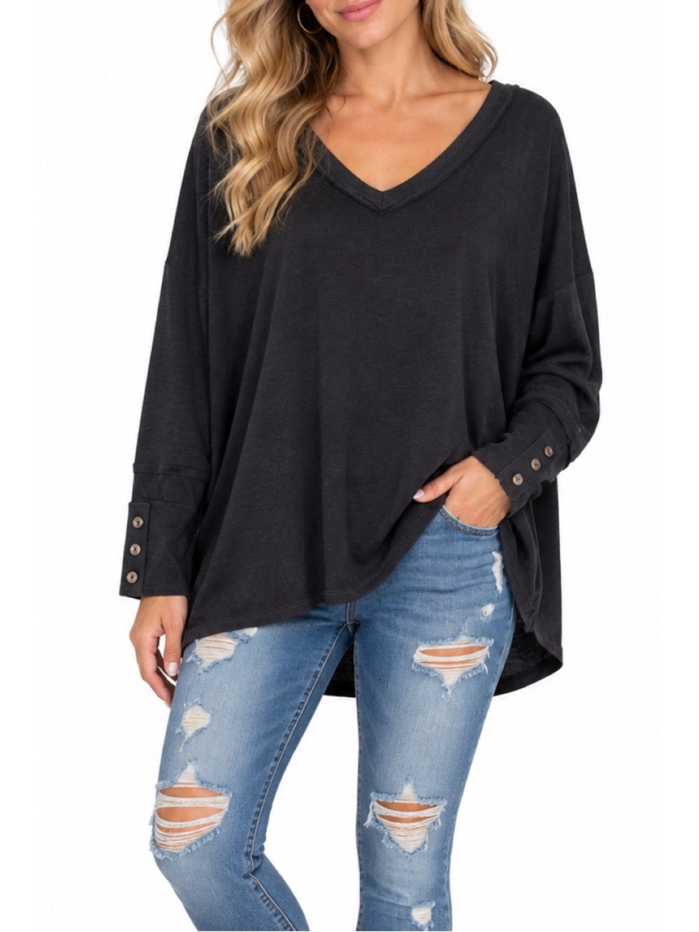 Culture Code black long sleeve top